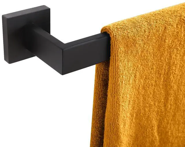 Main image of 24-Inch Single Towel Bar, Bathroom Kitchen Towel Holder, Wall Mounted SUS304 Stainless Steel Towel Rack, Matte Black, B4003BK-L24