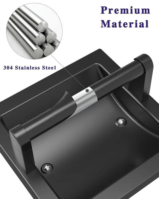 Alt view image 3 of 7 - Toilet Paper Holder 2 Pack, Recessed Pivoting Toilet Paper Holder Wall Mount Stainless Steel for Large Rolls in Bathroom (Matte Black)