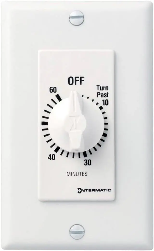 Main image of SW60MWK 60-Minute Spring-Wound Timer, White | Energy-Saving Mechanical Control for Lights and Appliances, Easy Install with No Neutral Wire Required