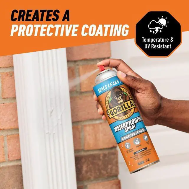Alt view image 5 of 7 - Waterproofing Spray, Clear, Flexible Rubberized Sealant, 14 oz | Paintable and UV Resistant, Seals Water, Air, and Moisture, Ideal for Roofs, Gutters, Skylights, RVs, Windows