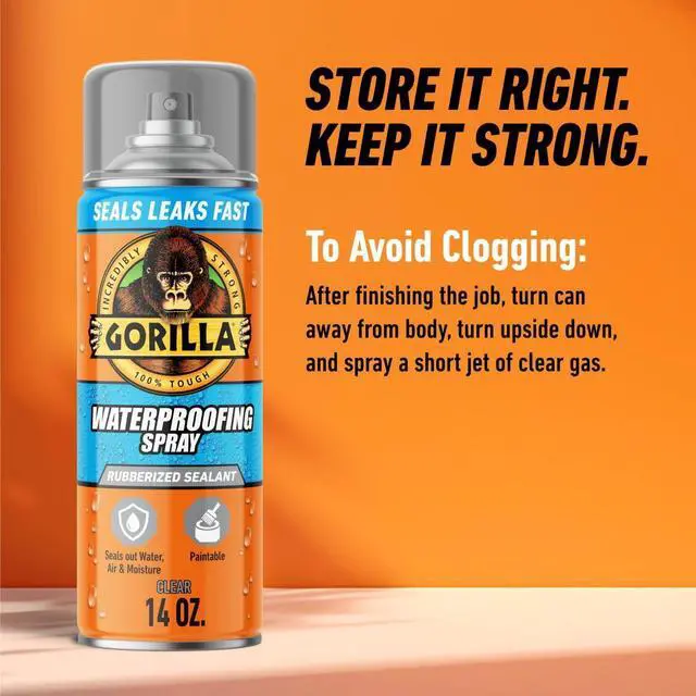 Alt view image 7 of 7 - Waterproofing Spray, Clear, Flexible Rubberized Sealant, 14 oz | Paintable and UV Resistant, Seals Water, Air, and Moisture, Ideal for Roofs, Gutters, Skylights, RVs, Windows