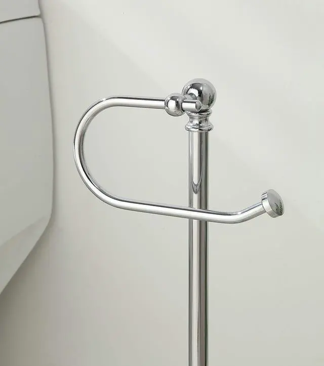 Alt view image 5 of 5 - Classic Bathroom Free Standing Toilet Tissue Paper Roll Holder Stand