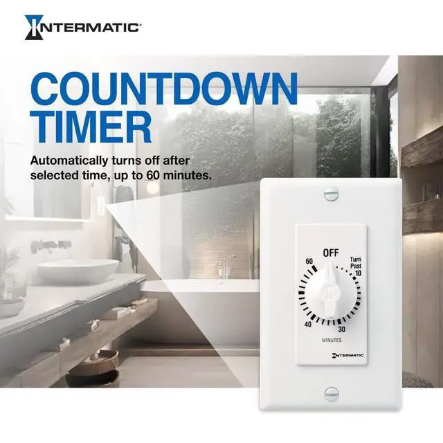 Alt view image 4 of 6 - SW60MWK 60-Minute Spring-Wound Timer, White | Energy-Saving Mechanical Control for Lights and Appliances, Easy Install with No Neutral Wire Required