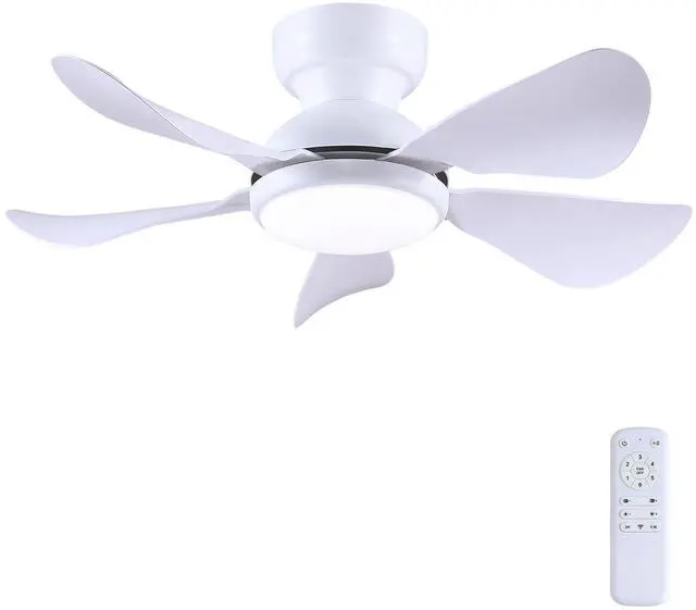 Main image of 32 In Small Ceiling Fan with Light Remote Control Dimmable, White | Low Profile Flush Mount,Small Ceiling Fans,5 Reversible Propeller Blades,3 CCT Dimmable LED Lights,6 Speeds for Farmhouse