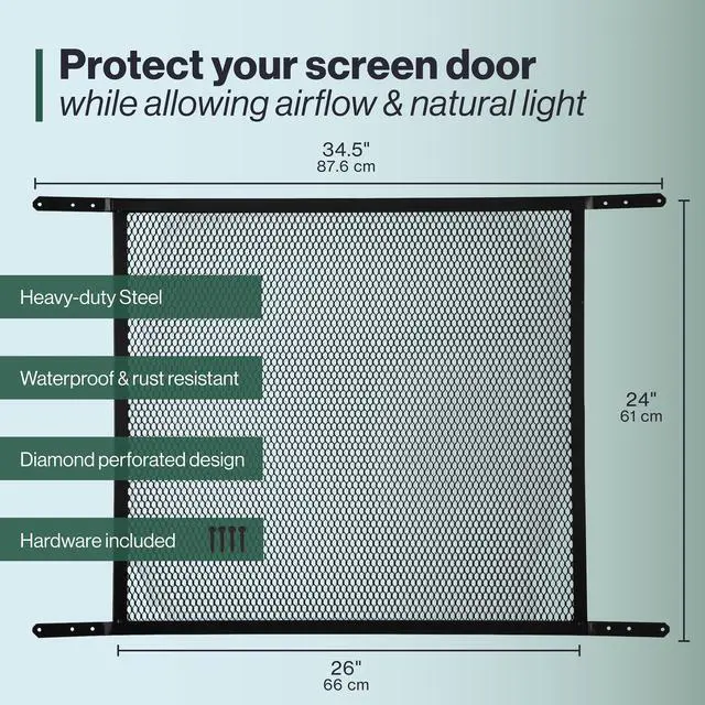 Alt view image 2 of 5 - M-D Building Steel Door Grille, Bronze, 24in x Fits Doors 30in-36in | Powder-Coated Steel, Screw-On Install Screws Included, Cut-To-Fit Hacksaw Trim, Indoor/Outdoor Use, Rust Resistant