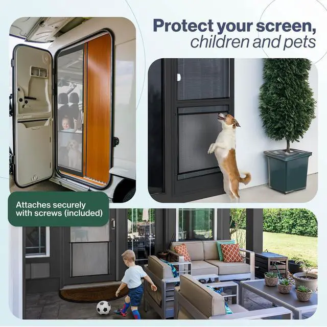Alt view image 5 of 5 - M-D Building Steel Door Grille, Bronze, 24in x Fits Doors 30in-36in | Powder-Coated Steel, Screw-On Install Screws Included, Cut-To-Fit Hacksaw Trim, Indoor/Outdoor Use, Rust Resistant