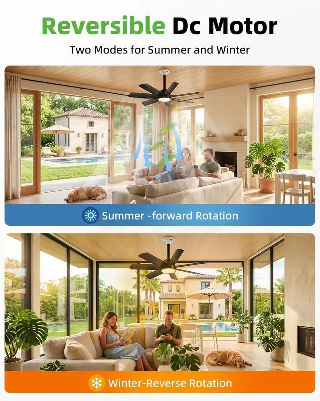 Alt view image 5 of 7 - 28 Inch Socket Fan Light with Remote Control, Screw in E26/E27 Ceiling Fan with LED Light, 3000-6000K Dimmable Color Temp, 6 Speeds, Timer, for Bedroom Kitchen Living Room Garage, Black