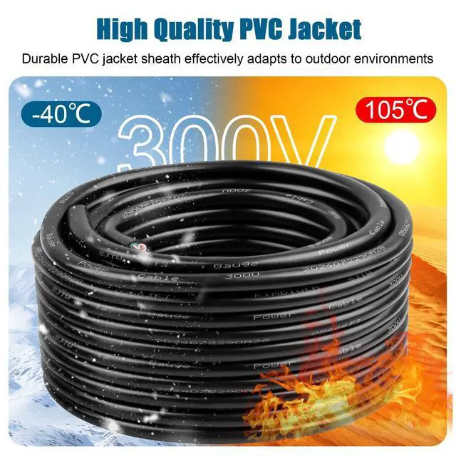 Alt view image 3 of 6 - 12 Gauge 4 Conductor Wire SJTW Outdoor Extension Power Cable 10FT, 12/4 Wire Heavy Duty Pure Copper Electrical Wire for Lawn, Battery, Automotive, Outdoors