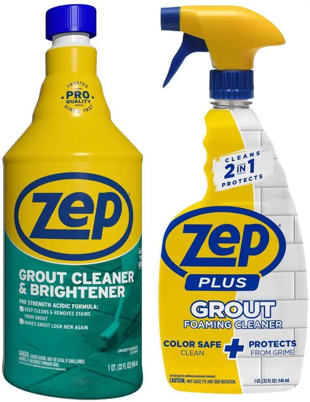 Main image of Grout Cleaner and Brightener - ZU104632 - Deep Cleaning Formula Plus Grout Foaming Cleaner - R54212-2-in-1 benefits Deep Clean plus Everyday Clean & Protect