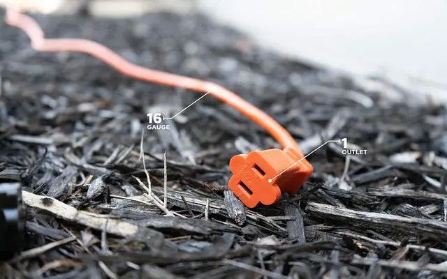 Alt view image 3 of 7 - Southwire 50ft Outdoor Extension Cord Bright Orange, 16/2 Two-Prong Durable SJTW Jacket for Landscaping & Light-Duty Power Molded Plug