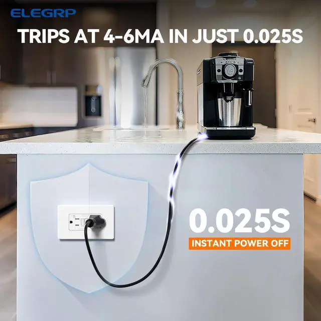 Alt view image 2 of 7 - GFCI Outlet Outdoor, 15 Amp Self-Test GFI Electrical Outlet with Thinner Design, Weather & Tamper Resistant GFCI Receptacle, Ground Fault Receptacle w/Wall Plate, UL Listed, Matte White, 1 Pack
