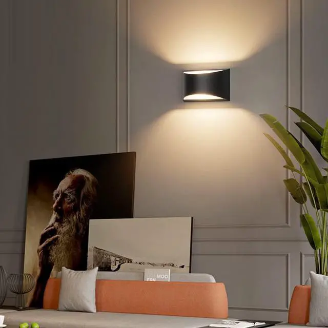 Alt view image 7 of 7 - Black Modern LED Wall Sconce Indoor Wall Lights 1 Pack Hardwired Up and Down Wall Mount Light for Living Room Bedroom Hallway Corridor Conservatory Warm White 3000K(with G9 Bulbs)