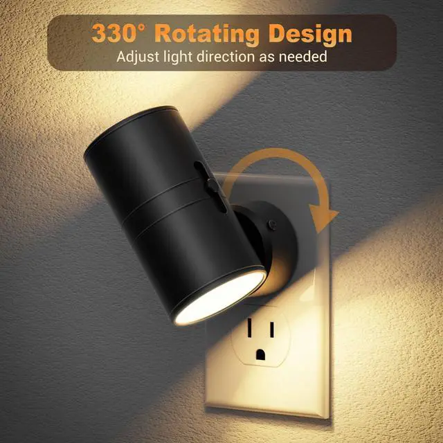 Alt view image 4 of 7 - LED Night Light, Night Lights Plug into Wall, Dusk to Dawn,5 Color | 5 Color Temperatures, Rotating Plug, Dimmable Nightlights, Adjustable Brightness for Bedroom Bathroom Hallway, 4 Pack