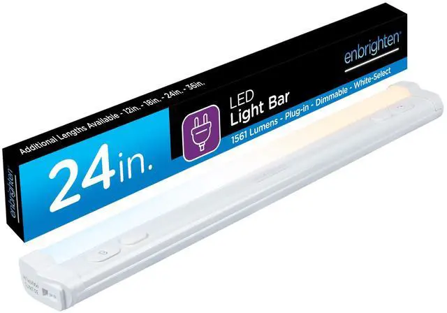Main image of 24 Inch Plug in Under Cabinet Light with 5 Color Temperatures | Dimmable 1561 Lumens, Soft White to Daylight Lighting, One-Touch Sync Linkable Under Cabinet Lighting for Kitchen, ETL Listed