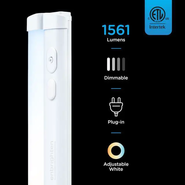 Alt view image 4 of 7 - 24 Inch Plug in Under Cabinet Light with 5 Color Temperatures | Dimmable 1561 Lumens, Soft White to Daylight Lighting, One-Touch Sync Linkable Under Cabinet Lighting for Kitchen, ETL Listed