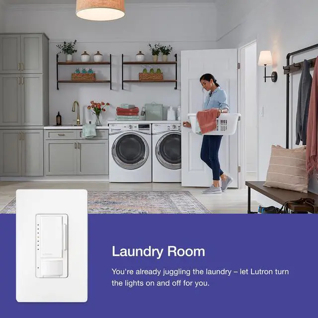 Alt view image 3 of 7 - Motion Sensor and LED Dimmer Switch, Single Pole/3-Way | Auto On/Auto Off sensor for bathroom, for dimmable LEDs delay off timer, Title 24 compliant, MSCL-OP153M-SW, Snow