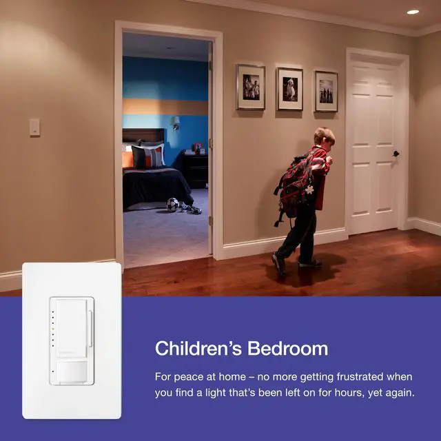 Alt view image 6 of 7 - Motion Sensor and LED Dimmer Switch, Single Pole/3-Way | Auto On/Auto Off sensor for bathroom, for dimmable LEDs delay off timer, Title 24 compliant, MSCL-OP153M-SW, Snow