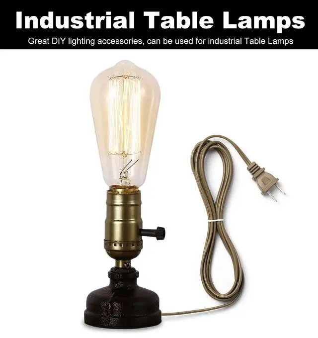 Alt view image 5 of 7 - Lamp Making Kit, Lamp Parts for Repair Replacement or Rewire Table and Floor Lamps, 3 Way Socket 12 Foot Matching Cord and Essential Hardware, DIY Lamp Kits for Do It Yourself (Antique Brass)