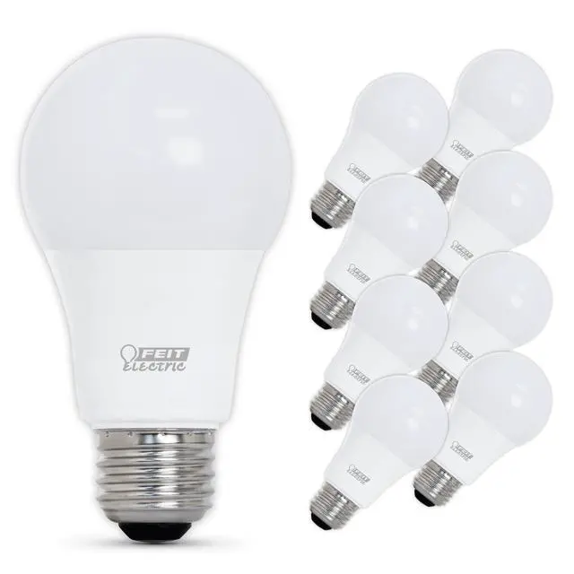Alt view image 2 of 7 - A19 LED Light Bulbs, 60W Eq, Dimmable, Soft White 8 Pack