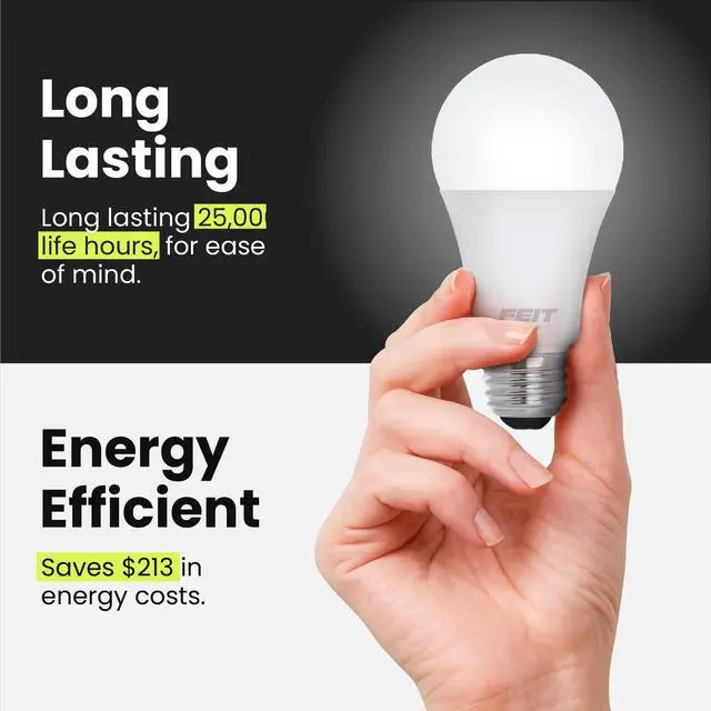 Alt view image 5 of 7 - A19 LED Light Bulbs, 60W Eq, Dimmable, Soft White 8 Pack