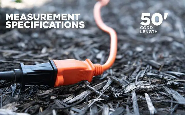 Alt view image 7 of 7 - Southwire 50ft Outdoor Extension Cord Bright Orange, 16/2 Two-Prong Durable SJTW Jacket for Landscaping & Light-Duty Power Molded Plug