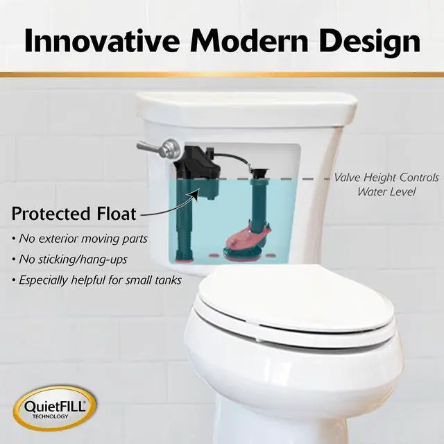 Alt view image 3 of 5 - 2X Long-Life Toilet Fill Valve - Universal Fits 99% of Toilets