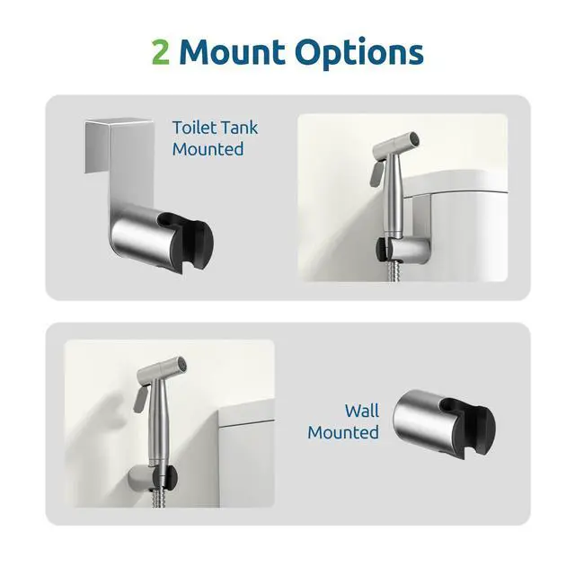 Alt view image 3 of 5 - Handheld Bidet Sprayer, Muslim Shower, Adjustable Pressure | Bidet Attachment for Toliet, Adjustable Pressure, Stainless Steel Body, Feminine Wash, Cloth Diaper Rinse, Leak-Free Hose