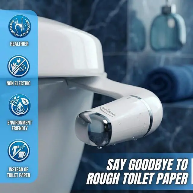 Alt view image 6 of 7 - Bidet Attachment for Toilet - Ultra-Slim Hygienic Bidet Attachment For Existing Toilets - Bidet Toilet Seat Attachment with Pressure Controls - Travel Bidet Included (Left Hand Operation)