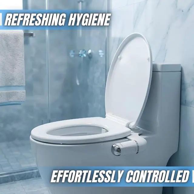 Alt view image 7 of 7 - Bidet Attachment for Toilet - Ultra-Slim Hygienic Bidet Attachment For Existing Toilets - Bidet Toilet Seat Attachment with Pressure Controls - Travel Bidet Included (Left Hand Operation)