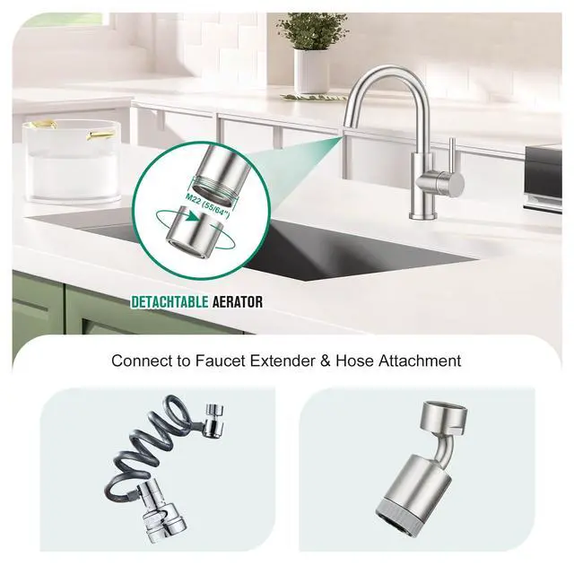 Alt view image 4 of 7 - Bar Sink Faucet, Bathroom Kitchen Faucet Brushed Nickel Pre Wet Small Mini Kitchen Bath Utility Marine Faucet Single Hole Stainless Steel Farmhouse Vanity Lavatory Faucets Outdoor