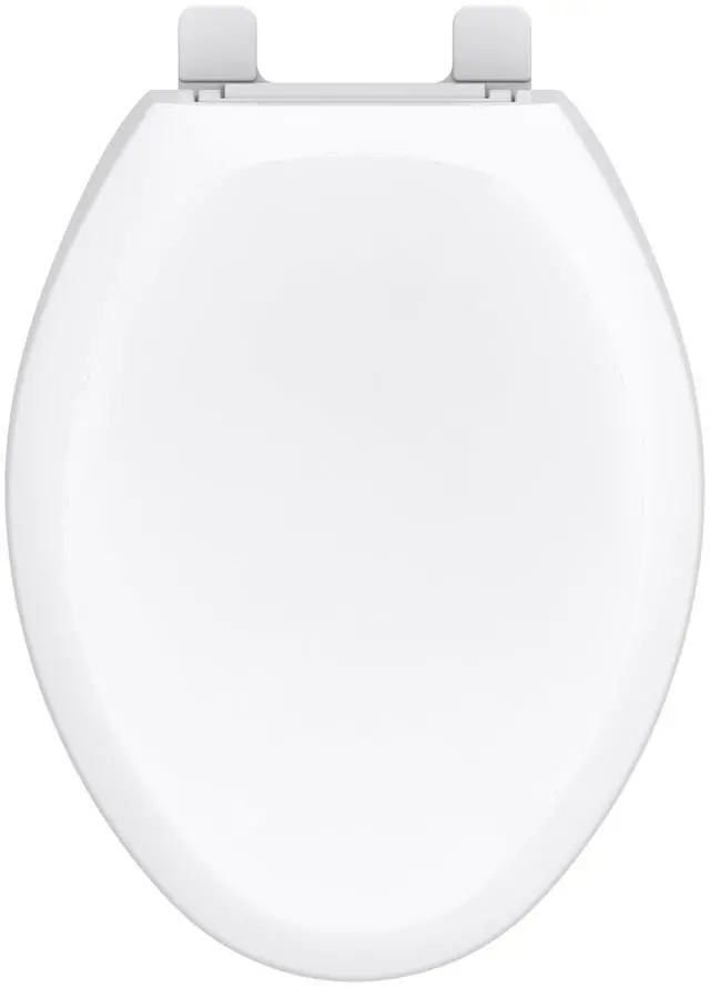 Main image of Elongated Toilet Seat with Cover, Soft Close, No Slam, Quick & Easy Install, Heavy-Duty Plastic, Adjustable Fit for Standard Elongated Toilets, Durable & Fade-Resistant, White G0099213