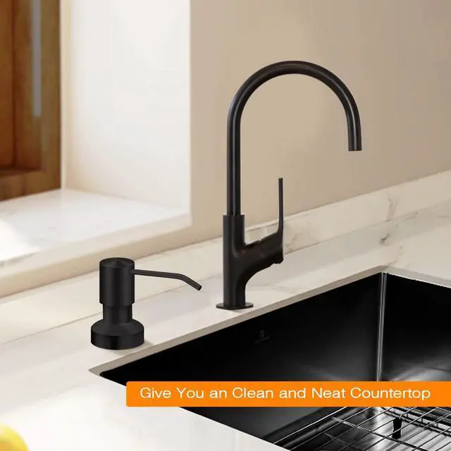 Alt view image 6 of 7 - Sink Soap Dispenser for Kitchen Sink, Countertop Built in Sink Soap Dispenser with 47Extension Tube kit, No Need to Fill The Little Bottle Again (Black)