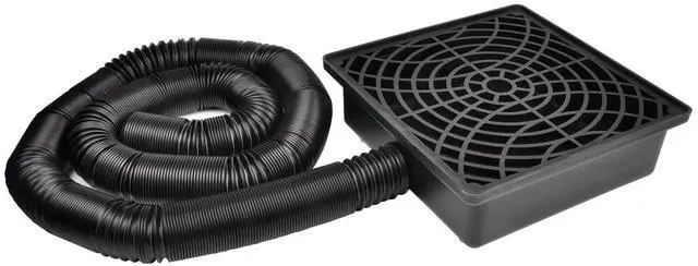 Main image of Low Profile Catch Basin Drain Kit Gutter Downspout Extender | 12"×12" Catch Basin Downspout Extensions with 2" ID Flexible Pipe,Pipe Stretched Length 16.4ft,Rainwater Drainage System