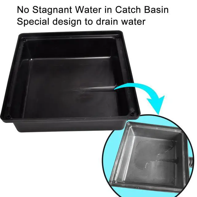 Alt view image 6 of 6 - Low Profile Catch Basin Drain Kit Gutter Downspout Extender | 12"×12" Catch Basin Downspout Extensions with 2" ID Flexible Pipe,Pipe Stretched Length 16.4ft,Rainwater Drainage System