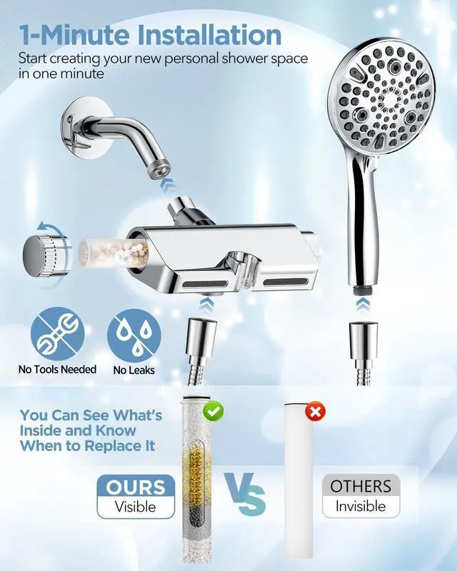 Alt view image 4 of 5 - Shower Head Filter Replacement Cartridge for Filtered Shower Head with Handheld Combo-SSJ731/SW9730 (2-PACK)
