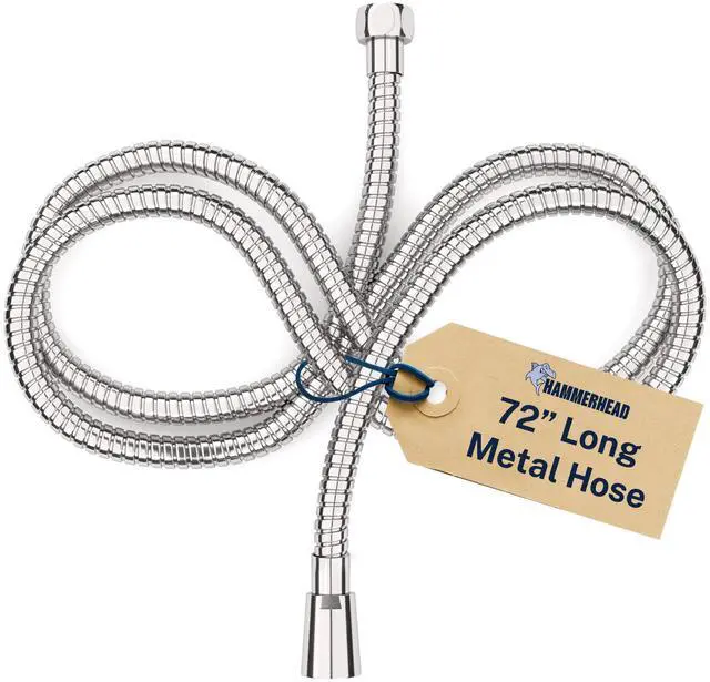 Main image of Solid Metal Shower Hose Attachment for Showerhead, Extra-Long 72-Inch Universal Replacement Hose for Hand held Shower, Chrome