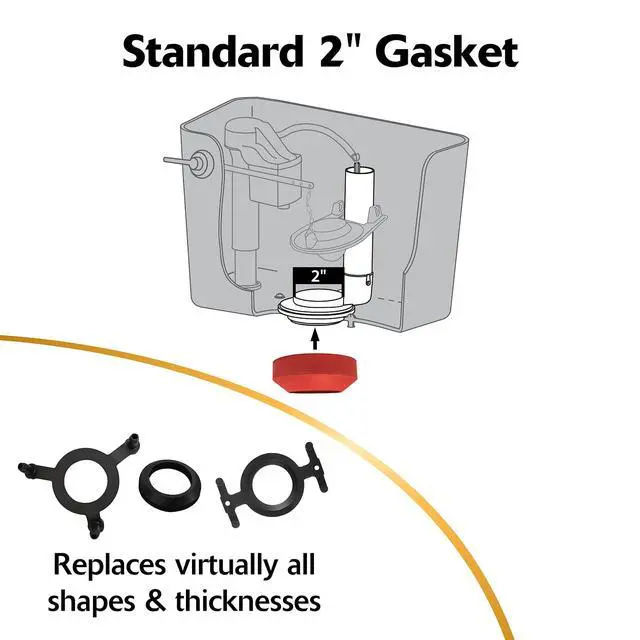 Alt view image 7 of 7 - Standard 2-inch Complete Toilet Repair Kit, Fixes: Running, Noisy, No/Slow Refill, and No/Weak Flush Toilets, Easy to Install, 4010MP