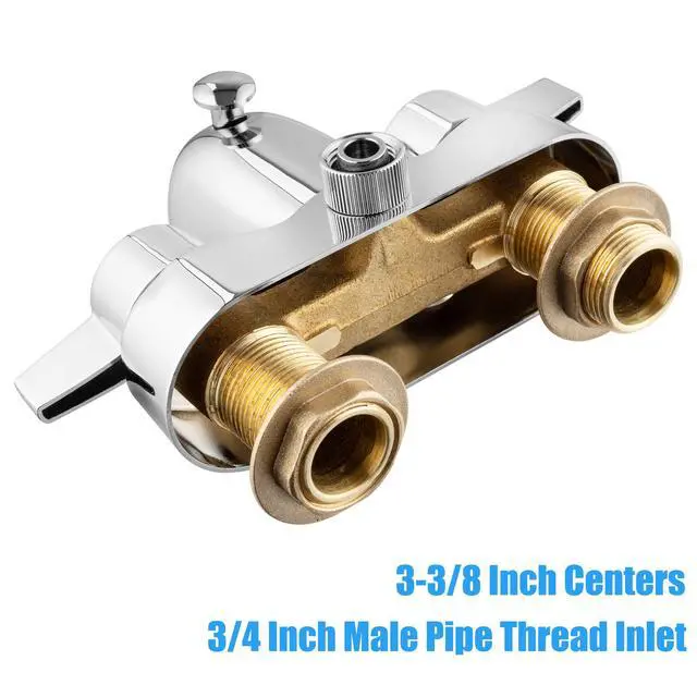 Alt view image 3 of 7 - Bathcock Clawfoot Tub Shower Diverter Kit, 3 3/8" Centers, Vintage Bathtub Faucet, MIP Inlet, Shower Riser Outlet, Chrome