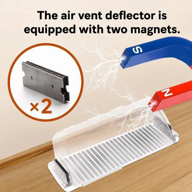 Alt view image 3 of 7 - 2 Pack Air Vent Deflector, Adjustable Magnetic Heat Deflector for Vents | 8.5"15" Adjustable,Magnetic Installation,Fits Floor,Wall & Ceiling Vents,Energy-Saving Design,Adjustable Airflow Control