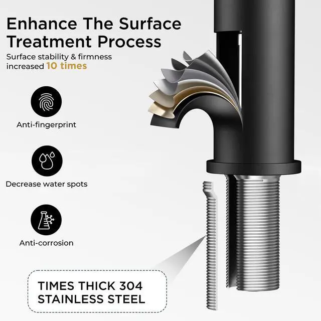 Alt view image 6 of 7 - Bathroom Faucet 1 Hole, Black Single Handle Vainty Sink Faucets | for 1 or 3 Hole 4 Inch Centerset Sink, with Pop-up Drain, NSF61 Certificate, for Rv Commercial Lavatory Restroom Basin