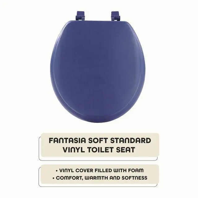 Alt view image 2 of 7 - Soft Standard Vinyl Toilet Seat, Navy, 17 in | Toilet-Seat Construction: Contoured Seat Profile and Durable Finish Create a Polished Fixture Update