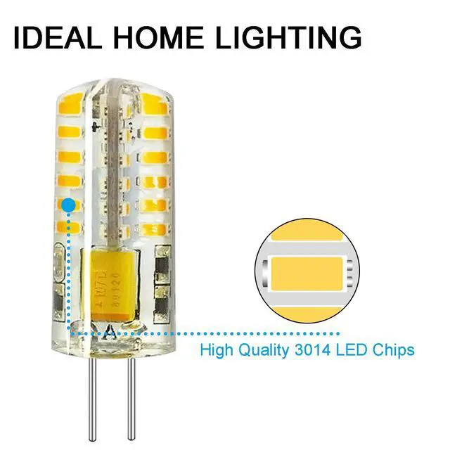 Alt view image 4 of 5 - RAYHOO 10pcs G4 LED Bulbs JC Bi-Pin Base Light Bulbs 3W AC/DC 12V 20W-30W T3 Halogen Bulb Replacement Landscape Bulbs(Warm White 3000K)