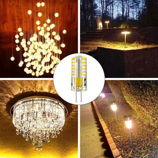 Alt view image 5 of 5 - RAYHOO 10pcs G4 LED Bulbs JC Bi-Pin Base Light Bulbs 3W AC/DC 12V 20W-30W T3 Halogen Bulb Replacement Landscape Bulbs(Warm White 3000K)