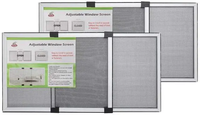 Main image of Adjustable Sliding Window Screen Horizontal (15.74 ''H x 21-40''W) 2 Packs Expandable Window Screen Replacement for Home Medium