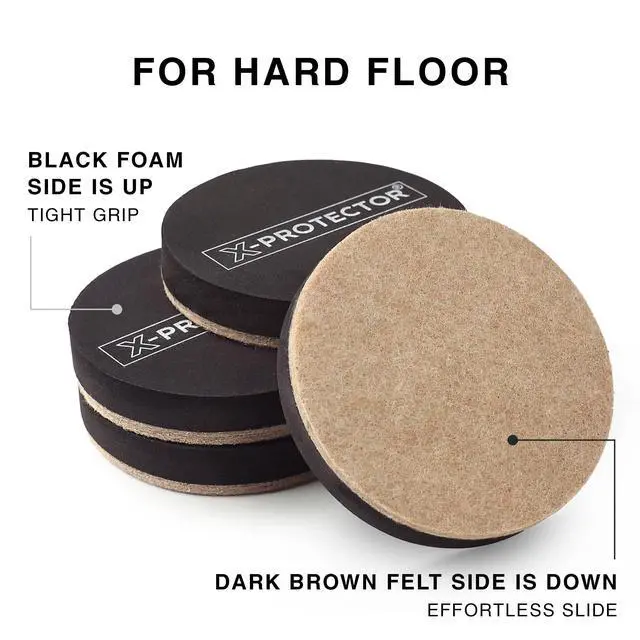 Alt view image 5 of 5 - Furniture Sliders 16 PCS Furniture Sliders Hardwood Floors & Felt Furniture Movers Moving Pads All Floor Types! Heavy Duty Reusable Sliders for Moving Furniture Easily & Safely!