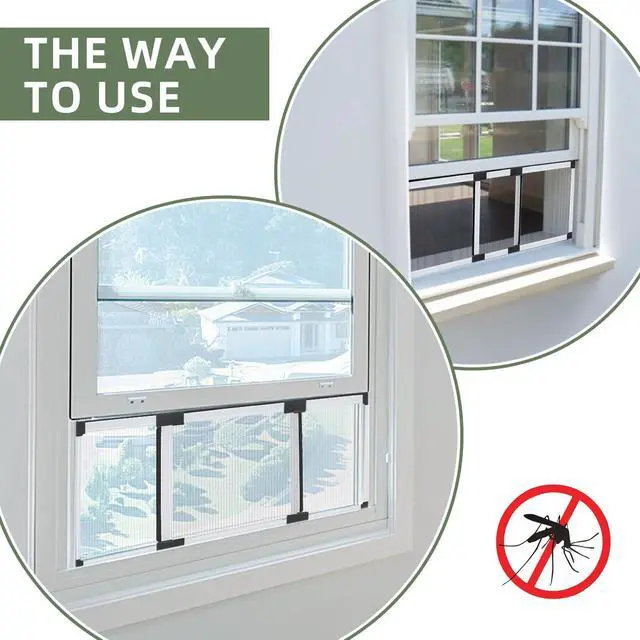 Alt view image 6 of 7 - Adjustable Sliding Window Screen Horizontal (15.74 ''H x 21-40''W) 2 Packs Expandable Window Screen Replacement for Home Medium