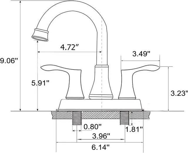 Alt view image 6 of 7 - Lead-Free Antique 2 Handle Bathroom Sink Faucet, 360° Swivel High-Arc Spout 4-Inch Centerset Lavatory Vanity Faucets Set with Drain & Water Hoses, Oil Rubbed Bronze