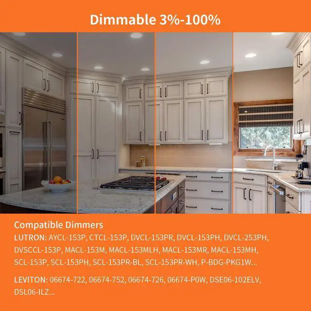 Alt view image 5 of 6 - 4 Pack 6 Inch Ultra-Thin LED Recessed Ceiling Light, 3000K/4000K/5000K Selectable, Dimmable 12W=110W, 1050LM, IC Rated Can-Killer Downlights with Junction Box, ETL and Energy Star Listed