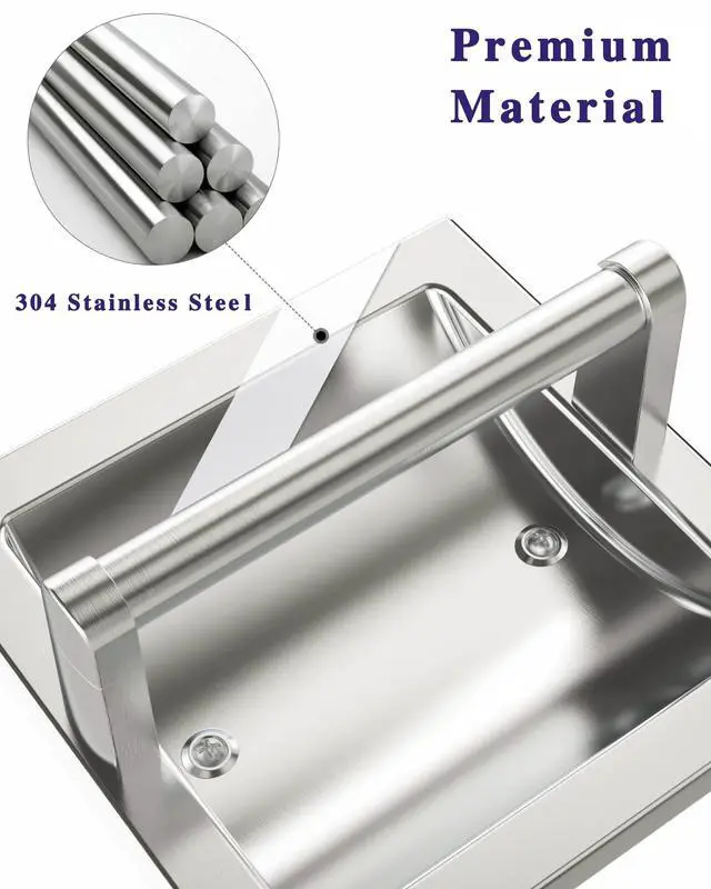 Alt view image 3 of 7 - Toilet Paper Holder 2 Pack, Recessed Pivoting Toilet Paper Holder Wall Mount Stainless Steel for Large Rolls in Bathroom (Brushed Nickel)