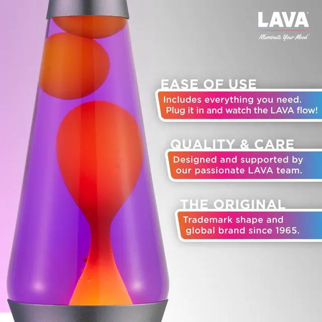 Alt view image 2 of 7 - Lava® Lamp - 14.5" Purple Sunset - The Original Motion Light - Yellow Wax and Purple Liquid - Item #2635 (Amazon Exclusive)